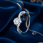 bague couronne moissanite femme