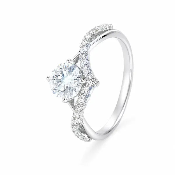 Bague Femme Argent Couronne Éclat Moissanite