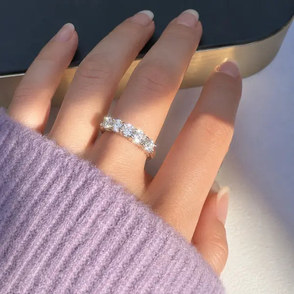 bague femme argent moissanite VVS1