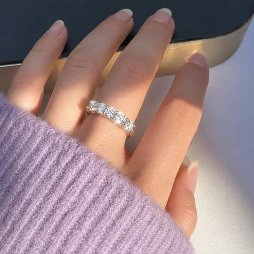 bague femme argent moissanite VVS1