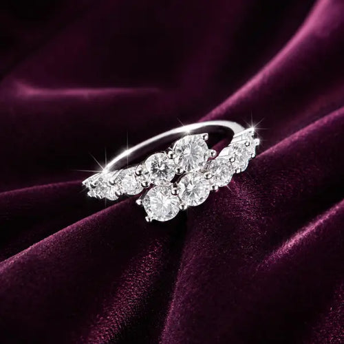 bague femme argent zircon floral