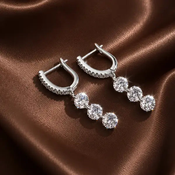 boucles d’oreilles pendantes argent zircon