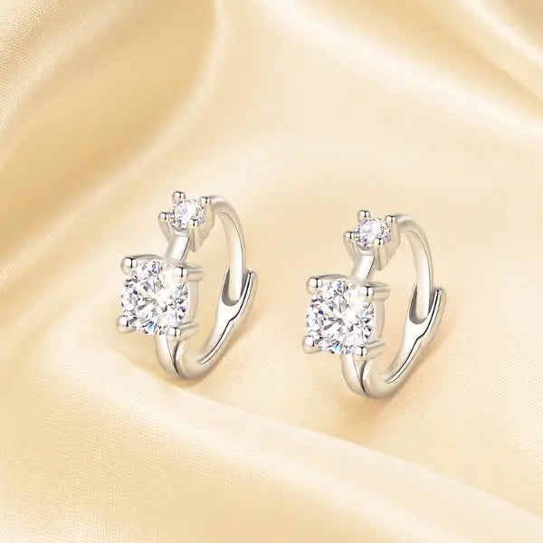 créoles femme argent zircon brillant