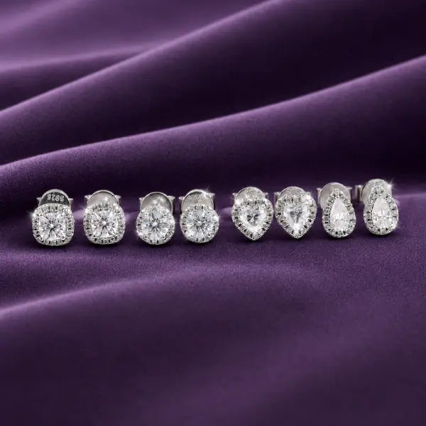 boucles d’oreilles élégantes moissanite argent