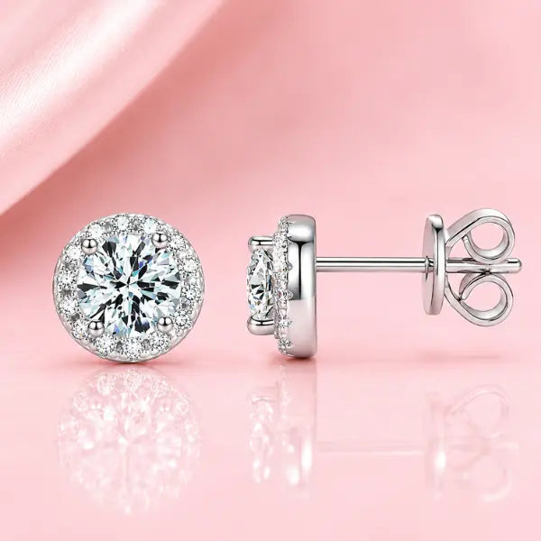 boucles d’oreilles femme brillant diamant moissanite