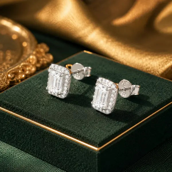 boucles d’oreilles femme moissanite argent 925