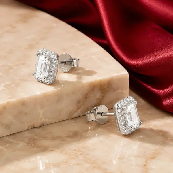 boucles d’oreilles argent moissanite luxe