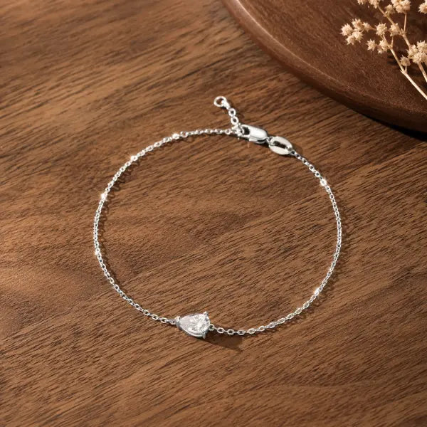 bracelet argent moissanite goutte femme