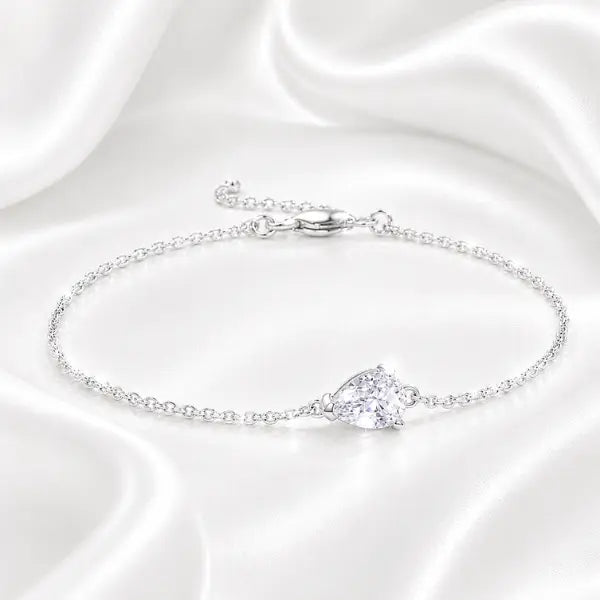 Bracelet Femme en Argent Moissanite Goutte Prestige