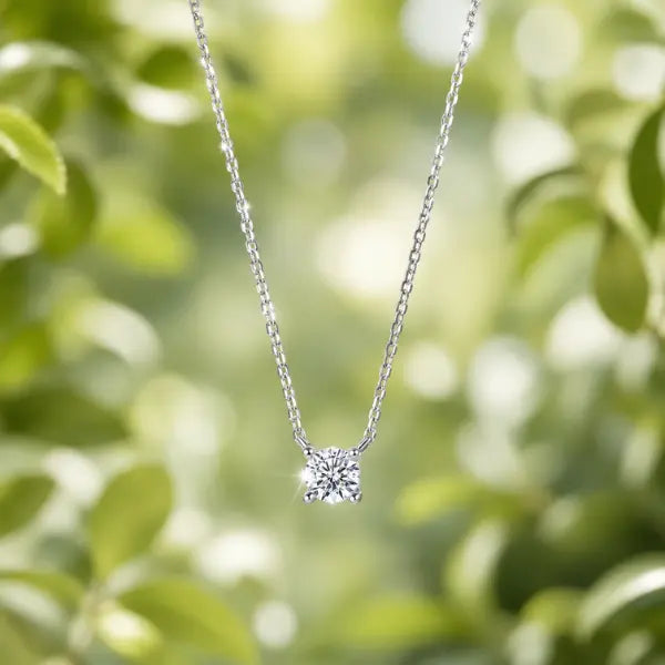 Collier Femme Argent Minimaliste Zircon Lumière Pure