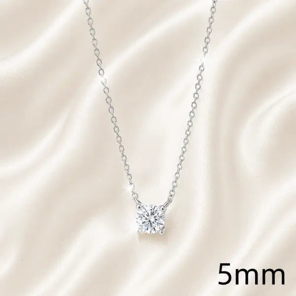 Collier Femme Argent Minimaliste Zircon Lumière Pure