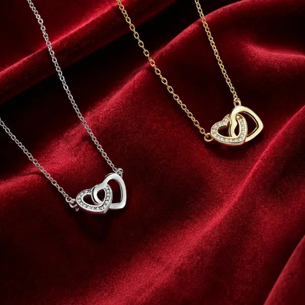 collier femme coeurs unis argent 925