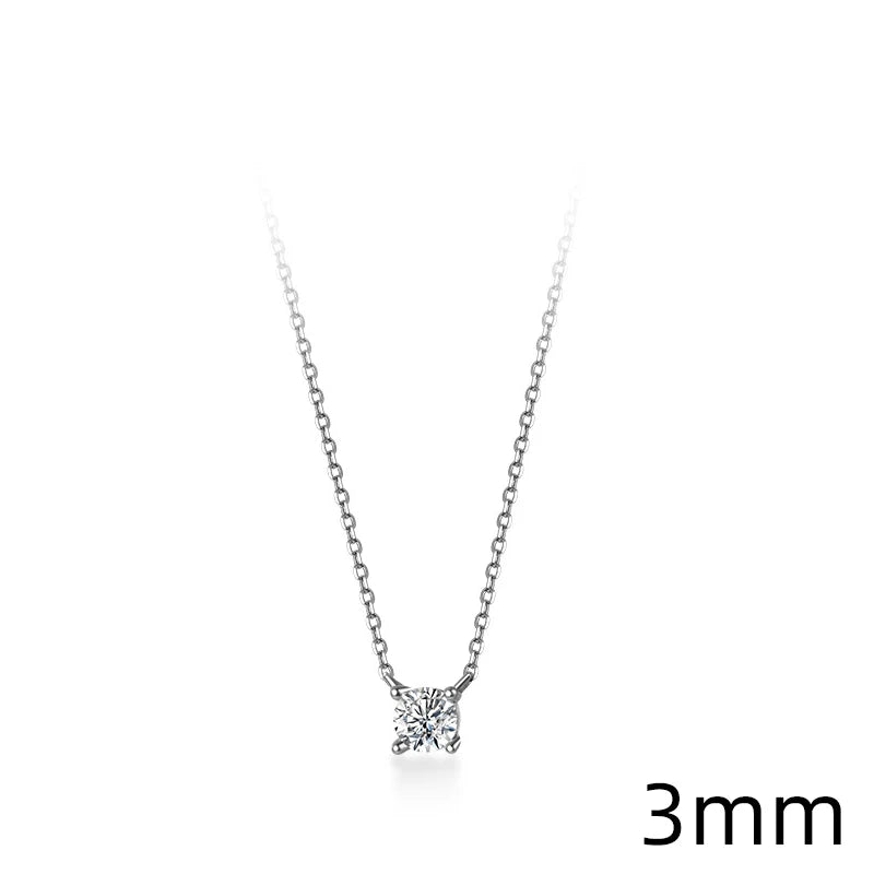 Collier Femme Argent Minimaliste Zircon Lumière Pure