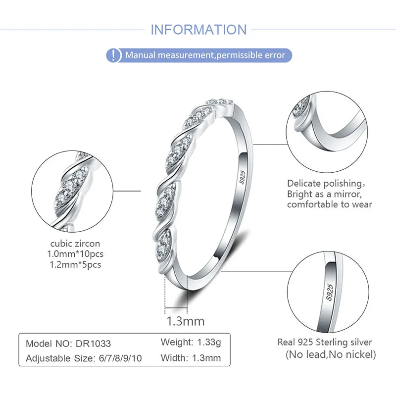 Bague Femme Argent Liane Scintillante Élégance