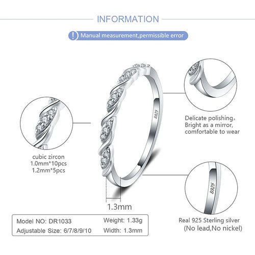 Bague Femme Argent Liane Scintillante Élégance