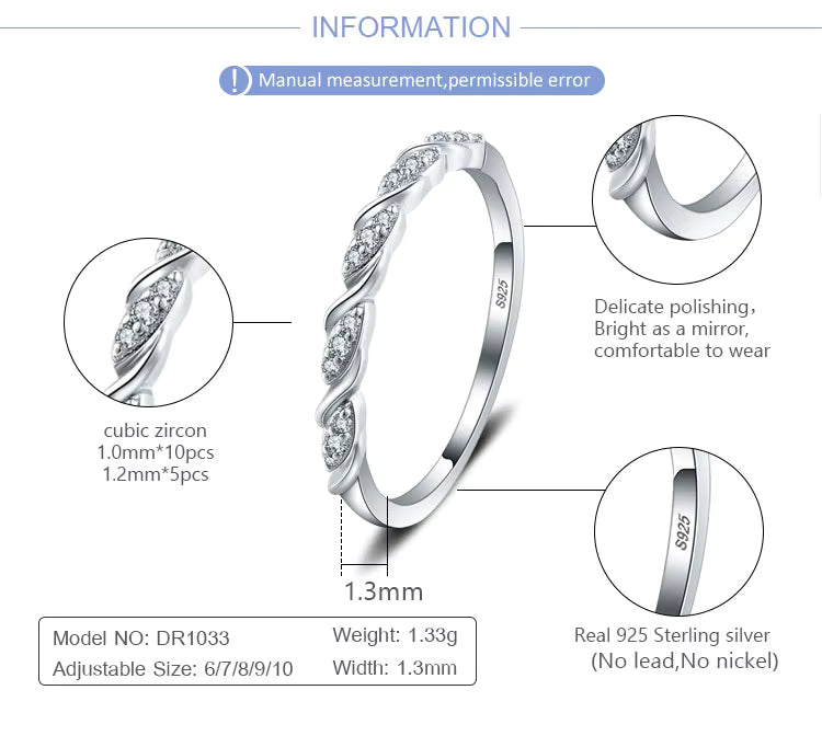 Bague Femme Argent Liane Scintillante Élégance