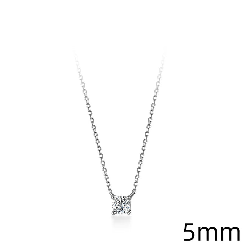 Collier Femme Argent Minimaliste Zircon Lumière Pure