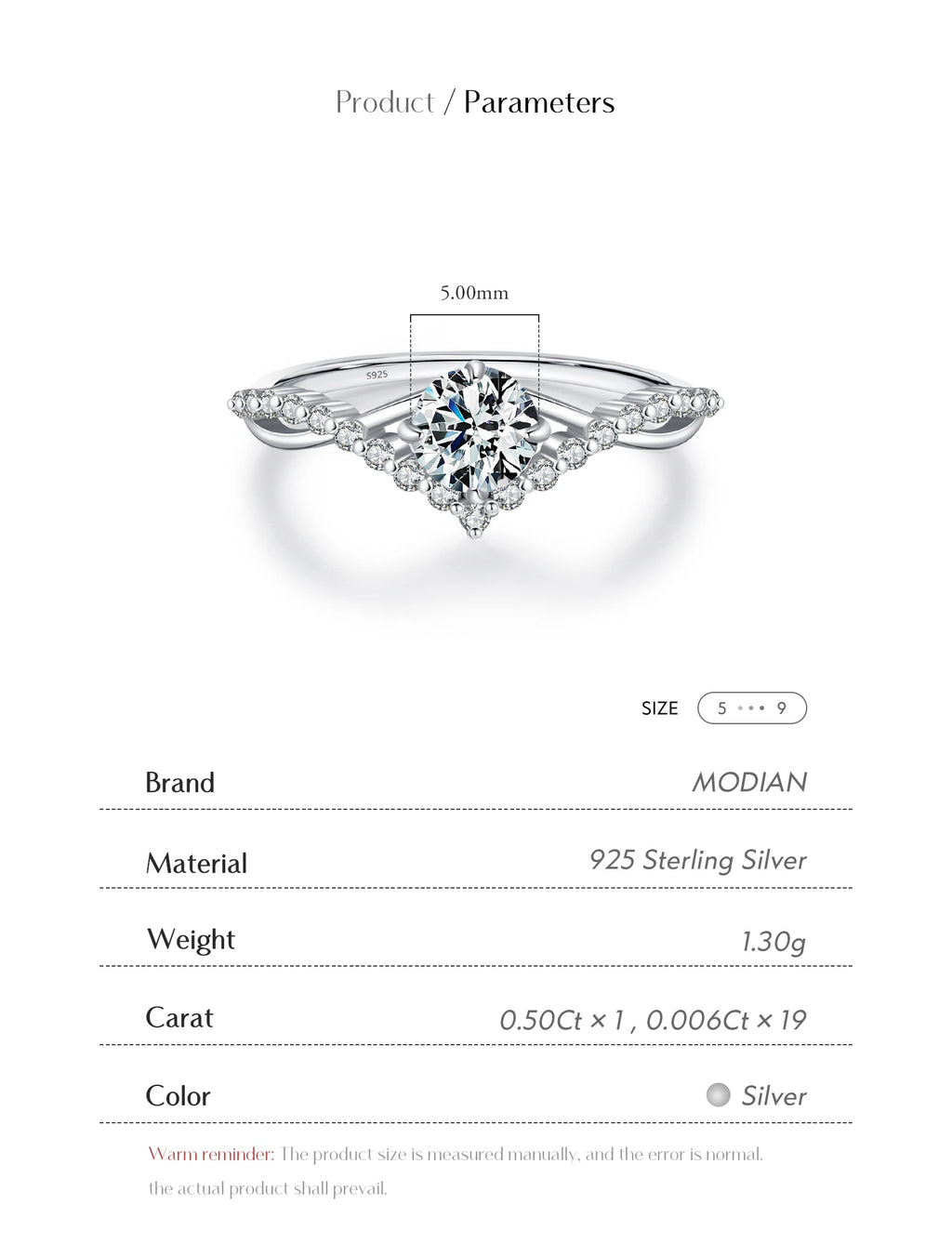 Bague Femme Argent Couronne Éclat Moissanite