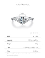 Bague Femme Argent Couronne Éclat Moissanite