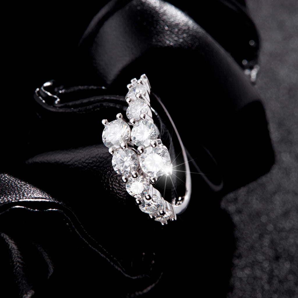 Bague Femme Argent Éclat Floral Zircon Élégance
