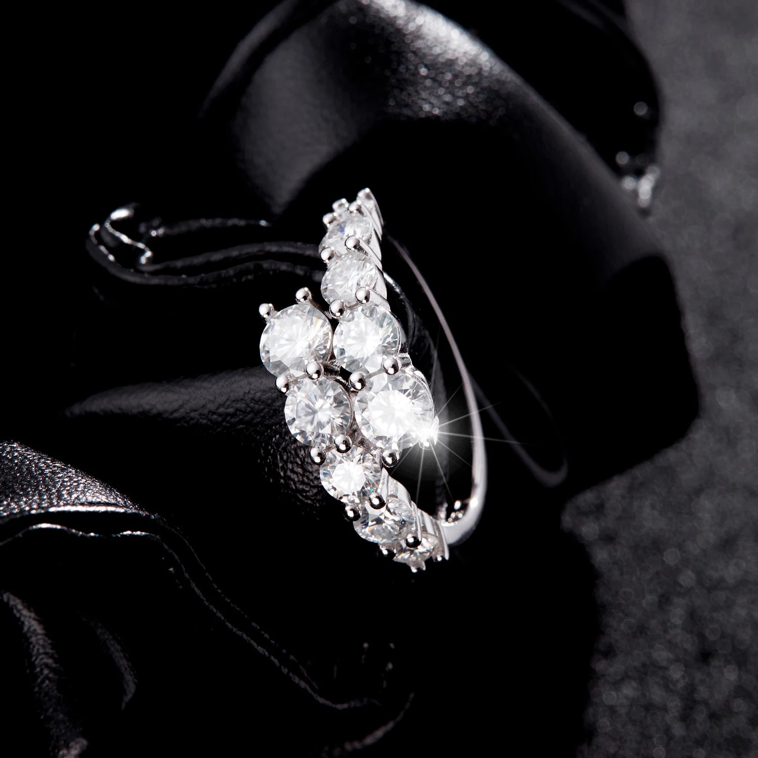 Bague Femme Argent Éclat Floral Zircon Élégance