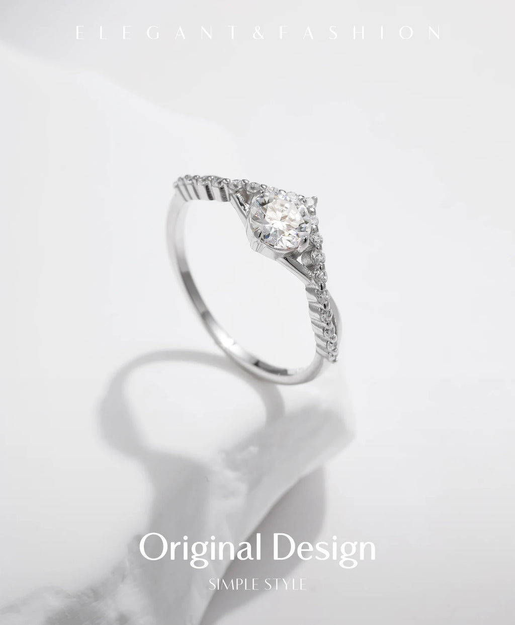 Bague Femme Argent Couronne Éclat Moissanite