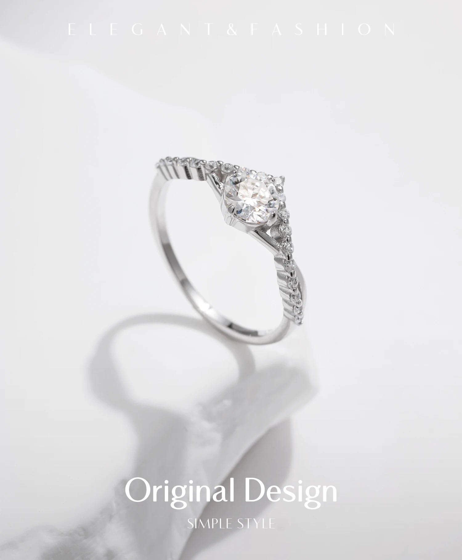 Bague Femme Argent Couronne Éclat Moissanite