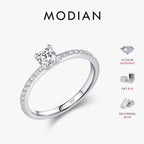 Women's Silver Solitaire Moissanite Pure Light Ring