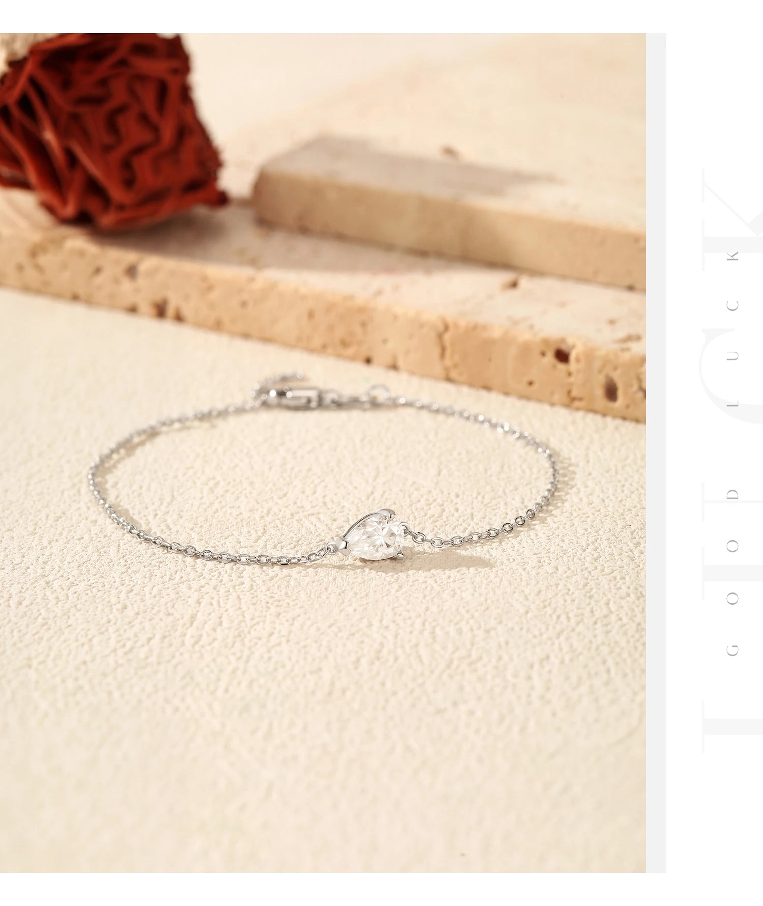 Bracelet Femme en Argent Moissanite Goutte Prestige