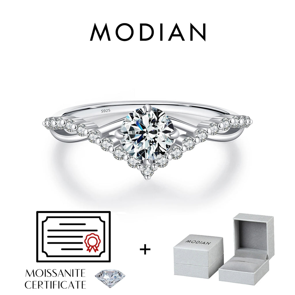 Bague Femme Argent Couronne Éclat Moissanite