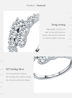 Bague Femme Argent Éclat Floral Zircon Élégance