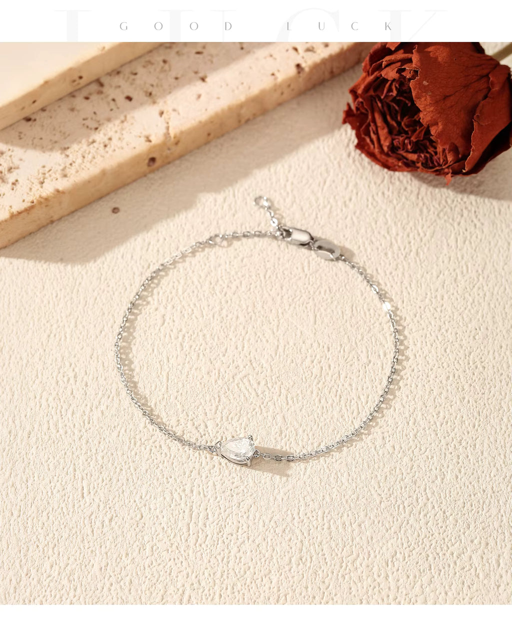 Bracelet Femme en Argent Moissanite Goutte Prestige