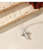 Collier Femme Argent Croix Moissanite Éclat Signature