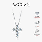 Collier Femme Argent Croix Moissanite Éclat Signature