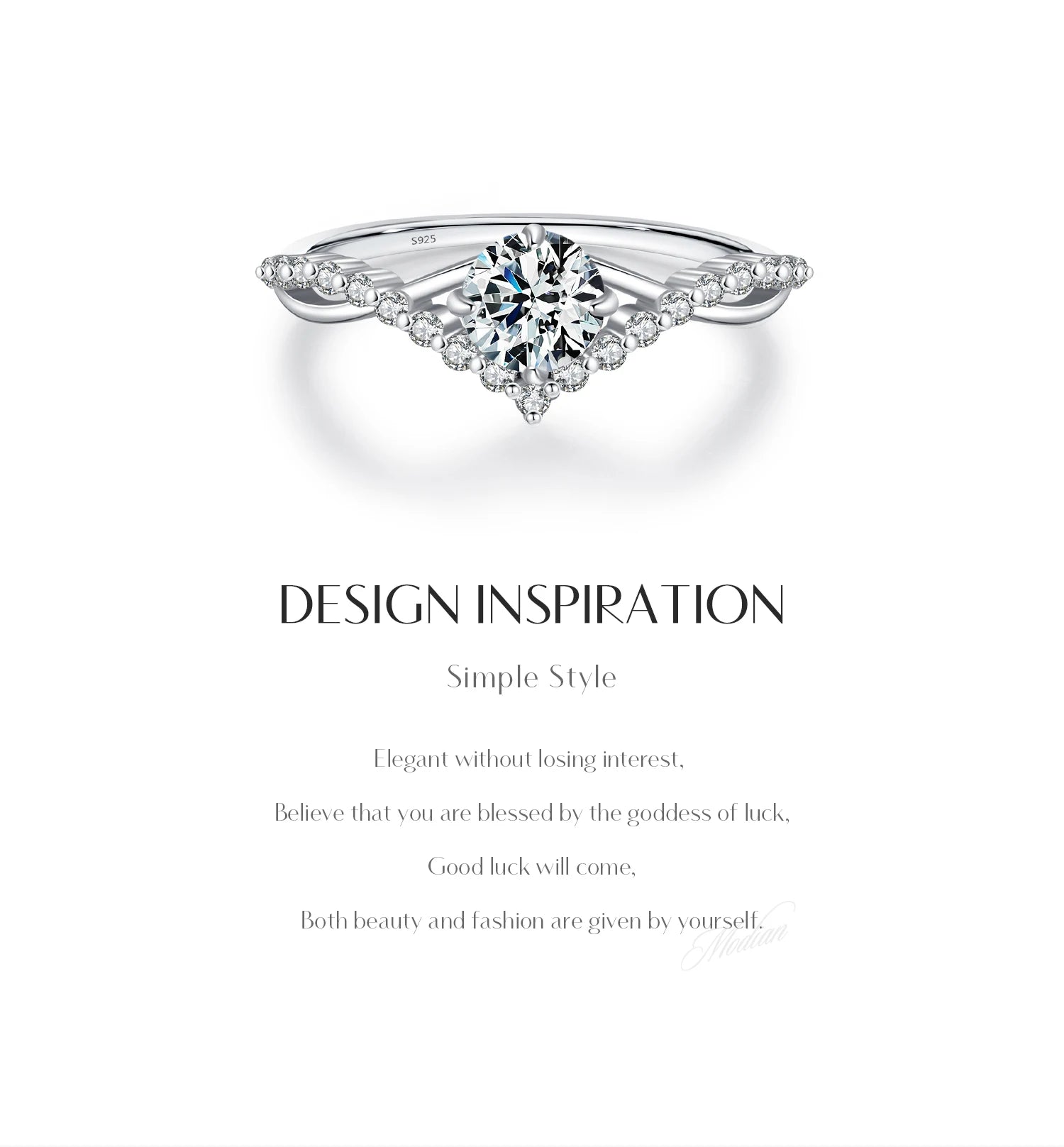 Bague Femme Argent Couronne Éclat Moissanite