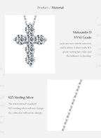 Collier Femme Argent Croix Moissanite Éclat Signature
