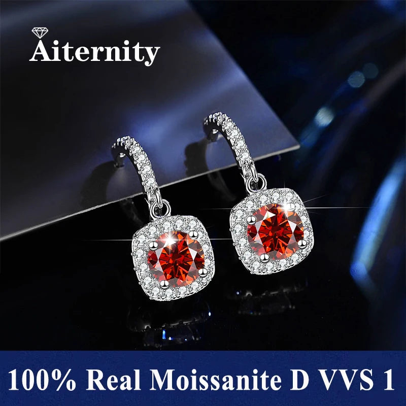 Boucles d'Oreilles Femme Argent Étoile Lumière Moissanite