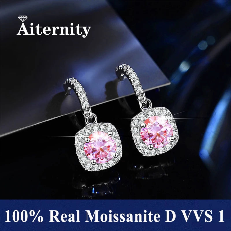 Boucles d'Oreilles Femme Argent Étoile Lumière Moissanite