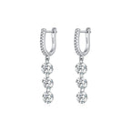 Boucles d’Oreilles Femme Argent Cascade Éclat Cristal
