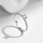 Women's Silver Solitaire Moissanite Pure Light Ring