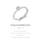 Women's Silver Solitaire Moissanite Pure Light Ring