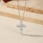Collier Femme Argent Croix Moissanite Éclat Signature