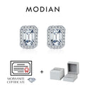 Boucles d’Oreilles Femme Argent Moissanite Émeraude Prestige
