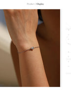 Bracelet Femme en Argent Moissanite Goutte Prestige