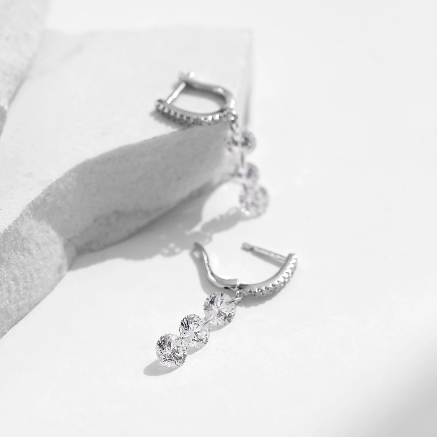 Boucles d’Oreilles Femme Argent Cascade Éclat Cristal