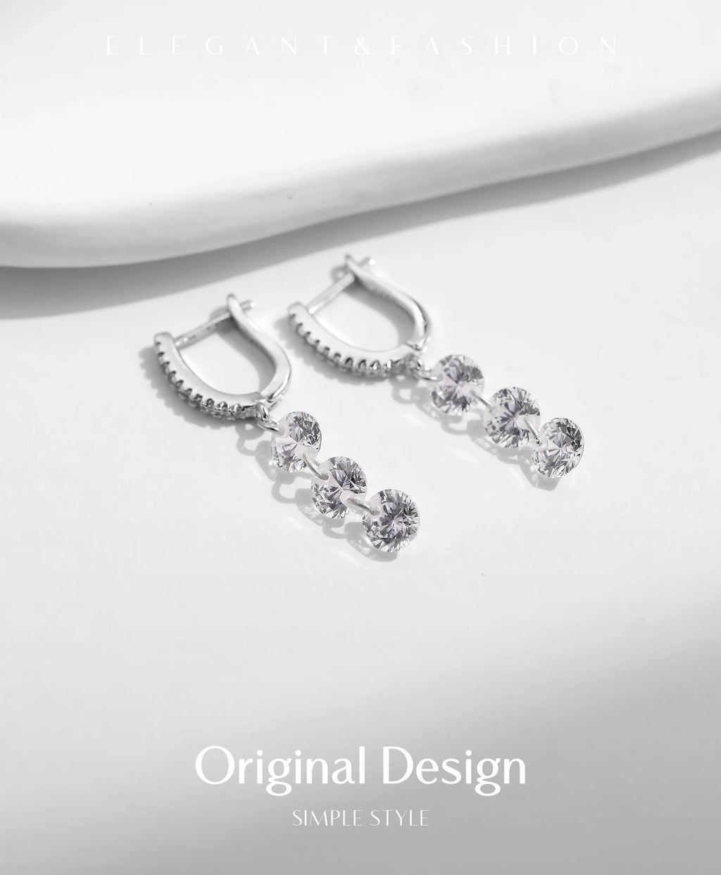 Boucles d’Oreilles Femme Argent Cascade Éclat Cristal