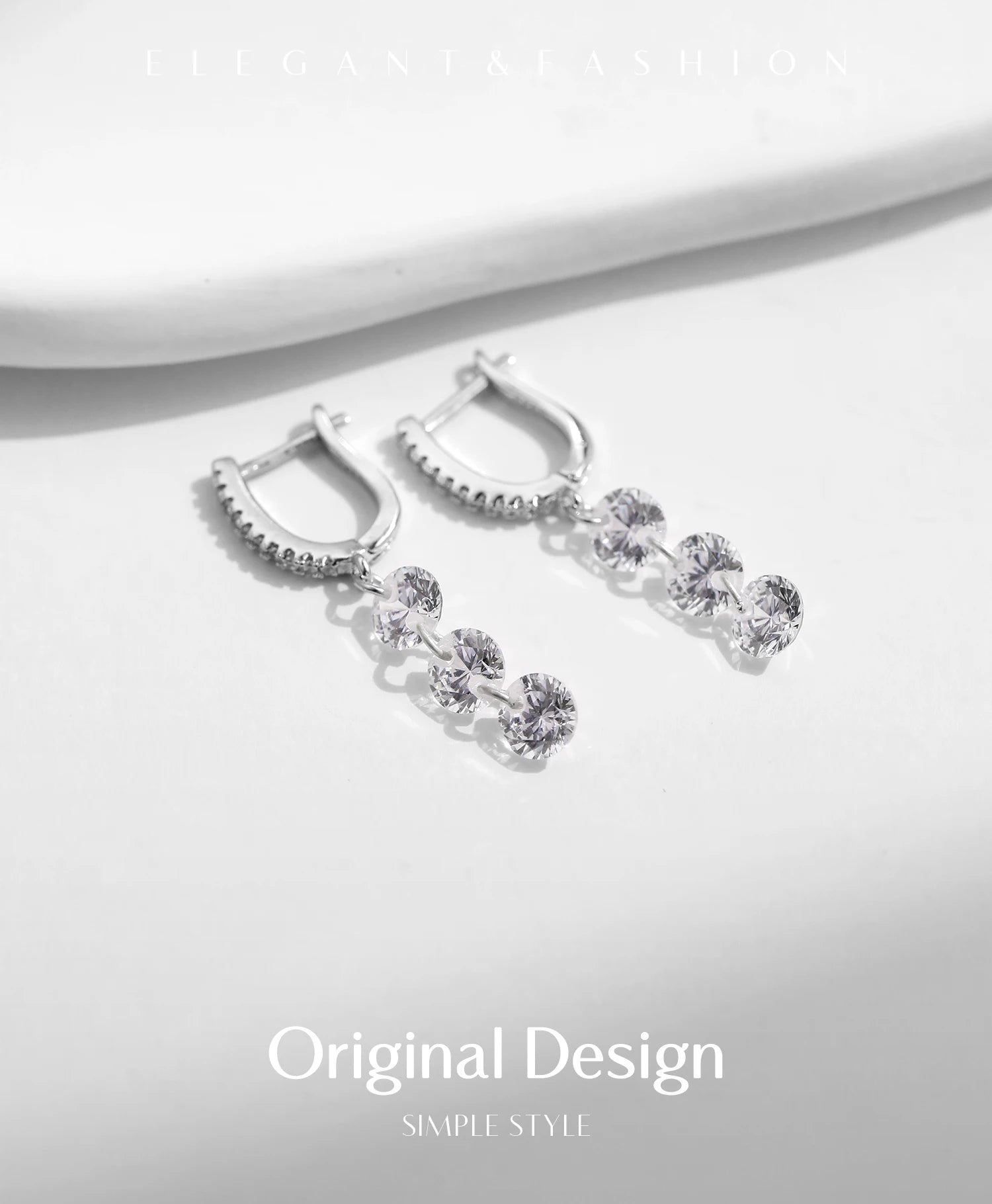 Boucles d’Oreilles Femme Argent Cascade Éclat Cristal