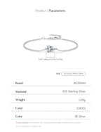 Bracelet Femme en Argent Moissanite Goutte Prestige