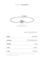Bracelet Femme en Argent Moissanite Goutte Prestige