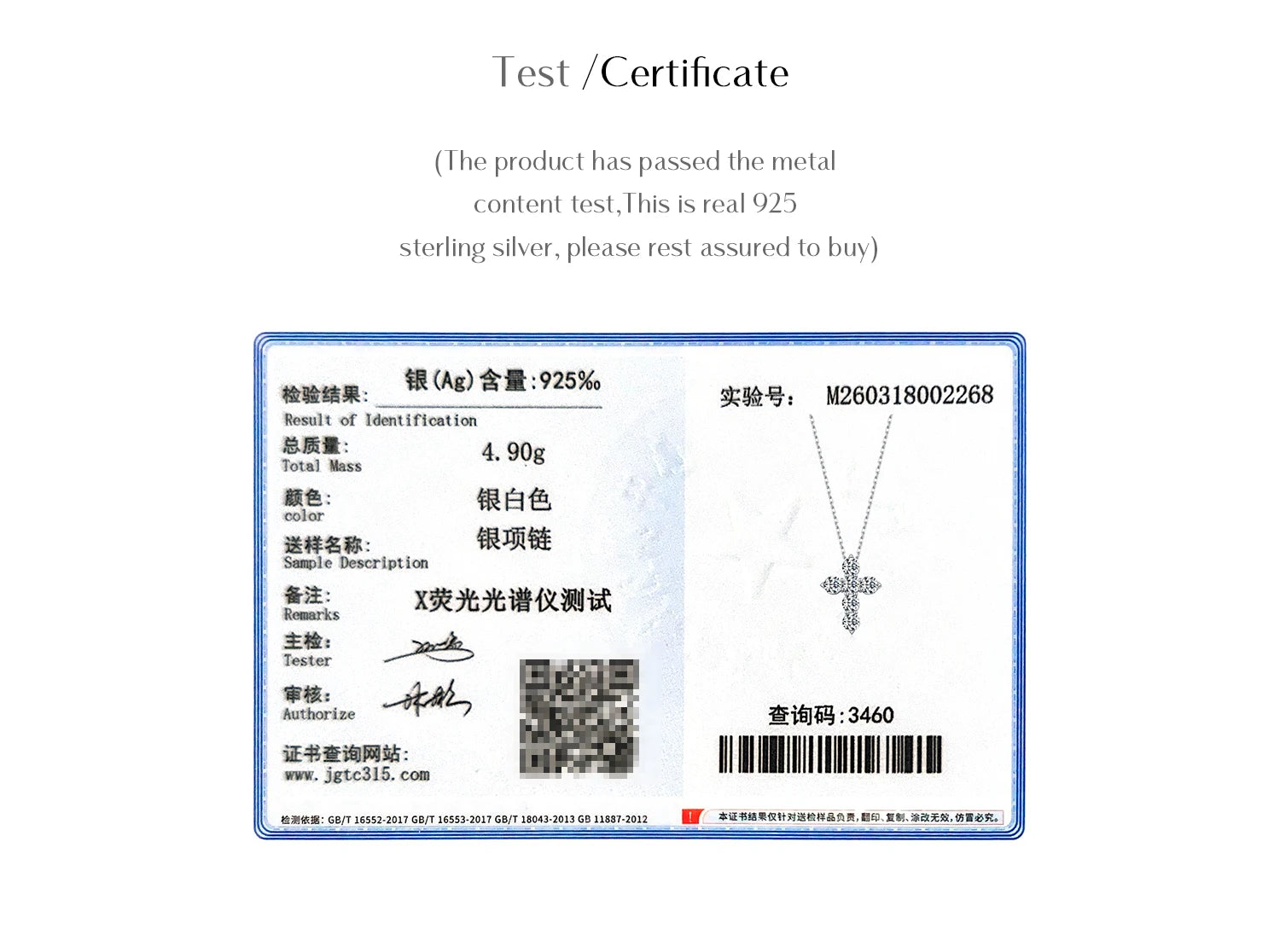 Collier Femme Argent Croix Moissanite Éclat Signature